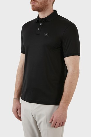 Emporio Armani - Emporio Armani Pamuklu Lyocell Regular Fit Düğmeli T Shirt Erkek Polo 3L1FAL 1JUVZ 0999 SİYAH (1)