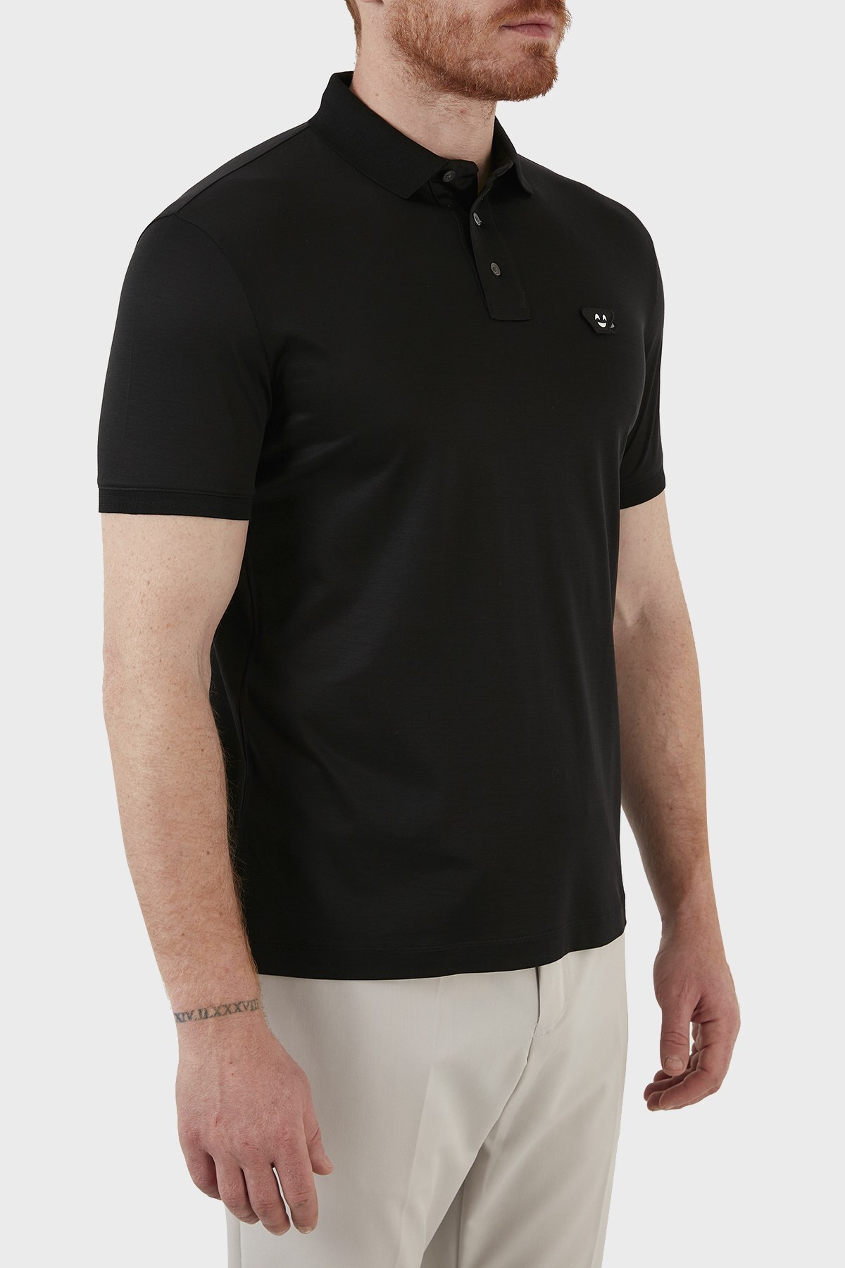 Emporio Armani Pamuklu Lyocell Regular Fit Düğmeli T Shirt Erkek Polo 3L1FAL 1JUVZ 0999 SİYAH