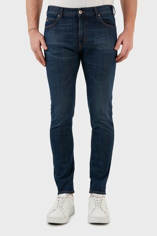 Emporio Armani - Emporio Armani Pamuklu Normal Bel Slim Fit Dar Paça Jeans Erkek Kot Pantolon 3L1J16 1D2PZ 0942 MAVİ