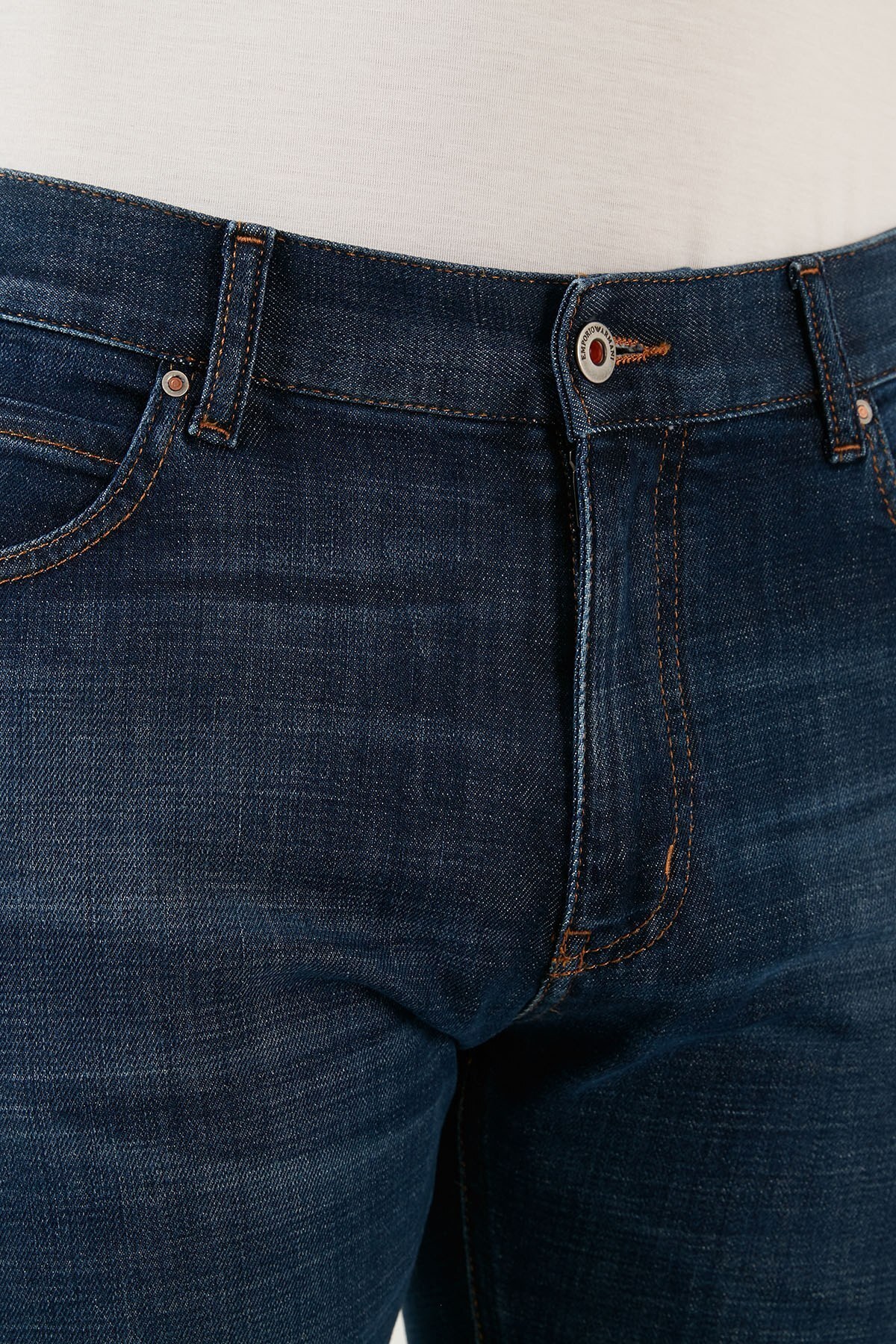 Emporio Armani Pamuklu Normal Bel Slim Fit Dar Paça Jeans Erkek Kot Pantolon 3L1J16 1D2PZ 0942 MAVİ