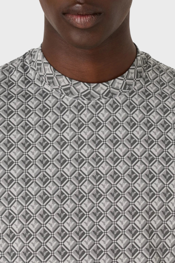 Emporio Armani Pamuklu Oversize Fit Bisiklet Yaka Erkek T Shirt 3D1TG7 1JOZZ F618 GRİ - 2