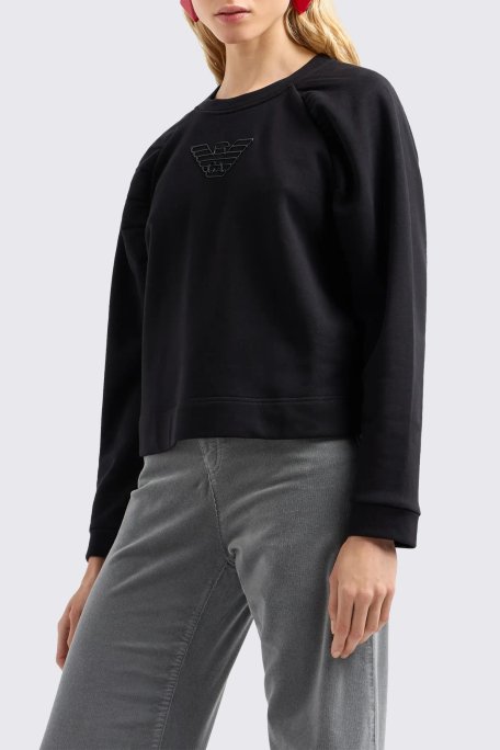 Emporio Armani Pamuklu Regular Fit Bayan Sweat 6D2M8G 2J49Z 0999 SİYAH - 1