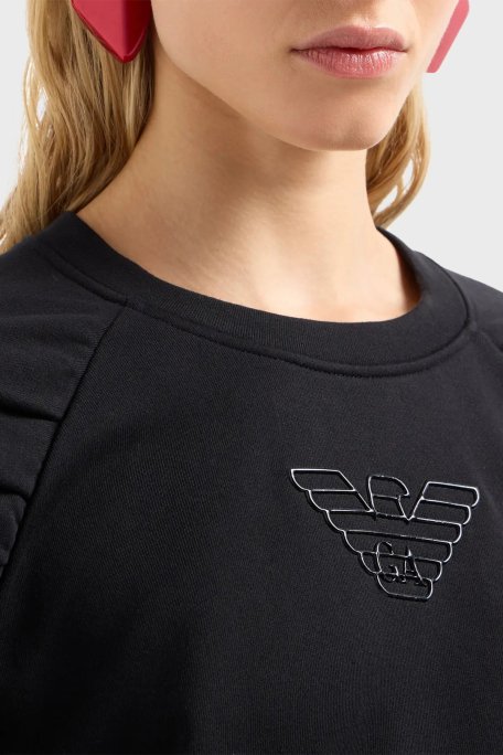 Emporio Armani Pamuklu Regular Fit Bayan Sweat 6D2M8G 2J49Z 0999 SİYAH - 4