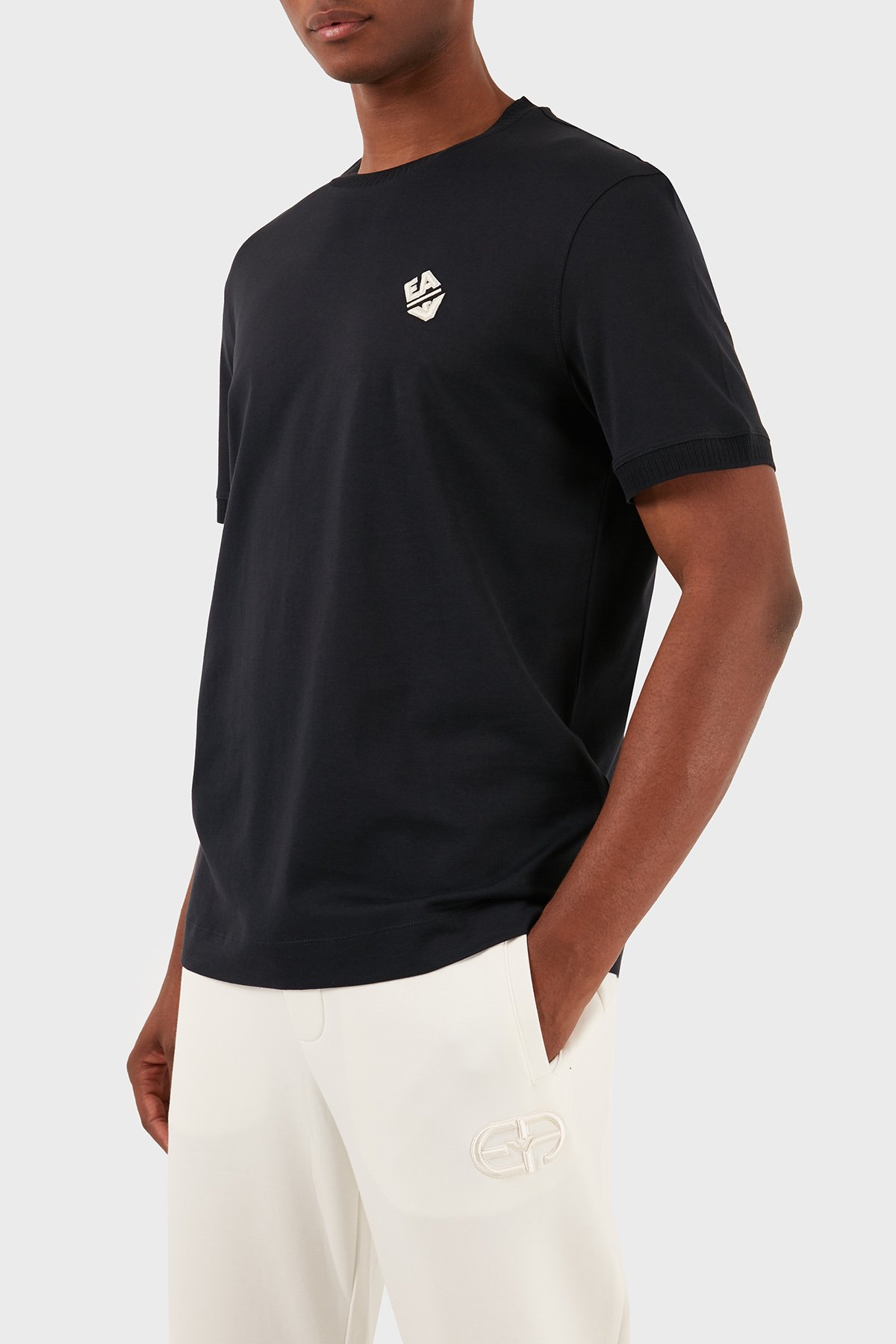 EMPORIO ARMANI 3D1TN3 1JOCZ 0966 Tシャツ メンズ(新品) Emporio Armani Pamuklu Regular Fit Bisiklet Yaka Erkek T