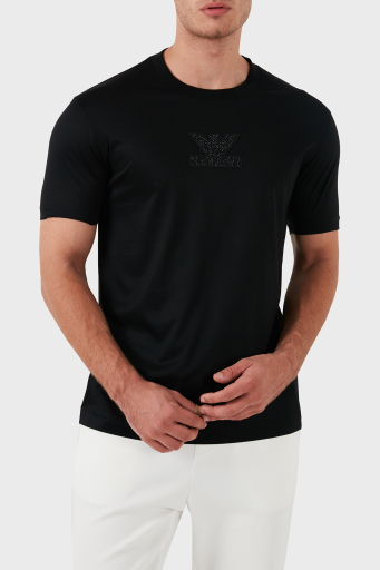 Emporio Armani Pamuklu Regular Fit Bisiklet Yaka Erkek T Shirt 3D1TP3 1JUVZ 0999 SİYAH - 1