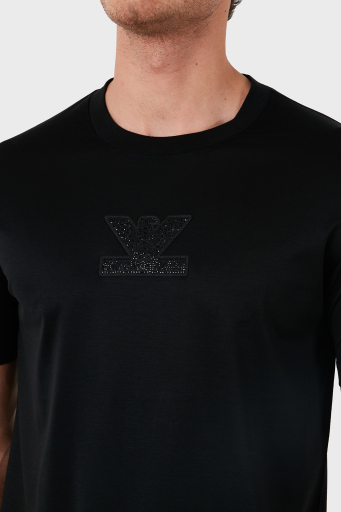 Emporio Armani Pamuklu Regular Fit Bisiklet Yaka Erkek T Shirt 3D1TP3 1JUVZ 0999 SİYAH - 10