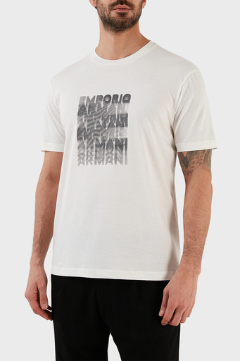 Emporio Armani Pamuklu Regular Fit Bisiklet Yaka Erkek T Shirt 3R1TDE 1JPZZ 0101 BEYAZ - 1