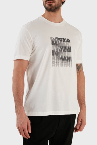 Emporio Armani Pamuklu Regular Fit Bisiklet Yaka Erkek T Shirt 3R1TDE 1JPZZ 0101 BEYAZ - 4