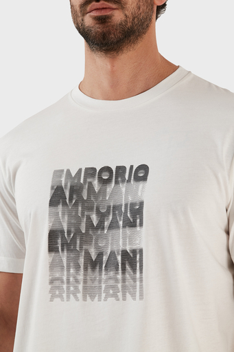 Emporio Armani Pamuklu Regular Fit Bisiklet Yaka Erkek T Shirt 3R1TDE 1JPZZ 0101 BEYAZ - 5