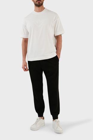 Emporio Armani - Emporio Armani Logolu Bisiklet Yaka % 100 Pamuk Relaxed Fit Erkek T Shirt 3R1TU0 1JWZZ 01I0 BEYAZ (1)