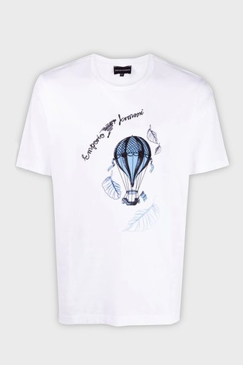 Emporio Armani Pamuklu Regular Fit Bisiklet Yaka Erkek T Shirt 6R1T8Q 1J7FZ 0111 BEYAZ - 5