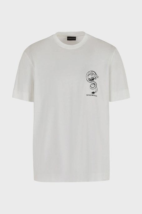 Emporio Armani Pamuklu Regular Fit Bisiklet Yaka Erkek T Shirt EM000009 AF10017 M0007 EKRU - 4