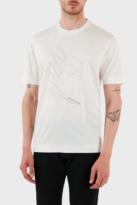 Emporio Armani Pamuklu Regular Fit Bisiklet Yaka Erkek T Shirt EM001023 AF13747 M6091 BEYAZ - 1