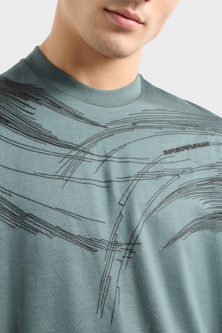 Emporio Armani Pamuklu Regular Fit Bisiklet Yaka Erkek T Shirt EM001023 AF13747 M9056 MİNT - 2