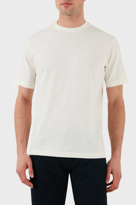 Emporio Armani Pamuklu Regular Fit Bisiklet Yaka Erkek T Shirt EM001728 AF14874 F1053 EKRU - 1