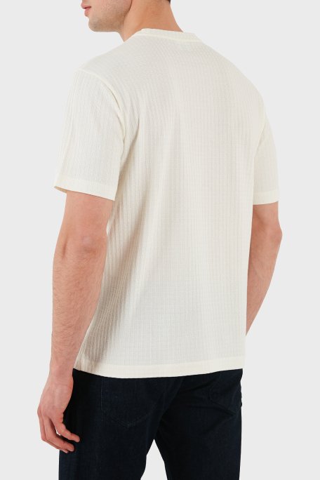 Emporio Armani Pamuklu Regular Fit Bisiklet Yaka Erkek T Shirt EM001728 AF14874 F1053 EKRU - 3