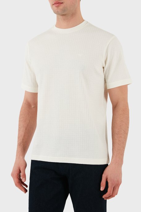 Emporio Armani Pamuklu Regular Fit Bisiklet Yaka Erkek T Shirt EM001728 AF14874 F1053 EKRU - 4