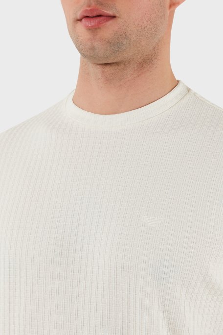 Emporio Armani Pamuklu Regular Fit Bisiklet Yaka Erkek T Shirt EM001728 AF14874 F1053 EKRU - 6