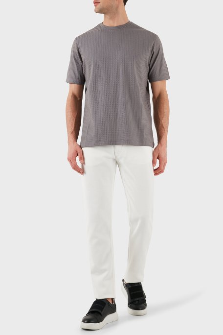 Emporio Armani Pamuklu Regular Fit Bisiklet Yaka Erkek T Shirt EM001728 AF14874 F8040 GRİ - 2