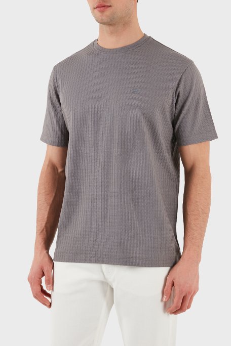 Emporio Armani Pamuklu Regular Fit Bisiklet Yaka Erkek T Shirt EM001728 AF14874 F8040 GRİ - 5