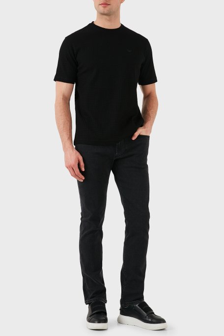 Emporio Armani Pamuklu Regular Fit Bisiklet Yaka Erkek T Shirt EM001728 AF14874 FC006 SİYAH - 2