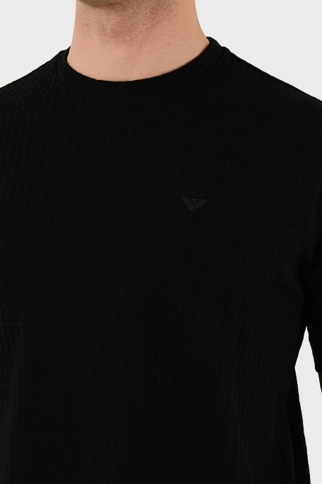 Emporio Armani Pamuklu Regular Fit Bisiklet Yaka Erkek T Shirt EM001728 AF14874 FC006 SİYAH - 7