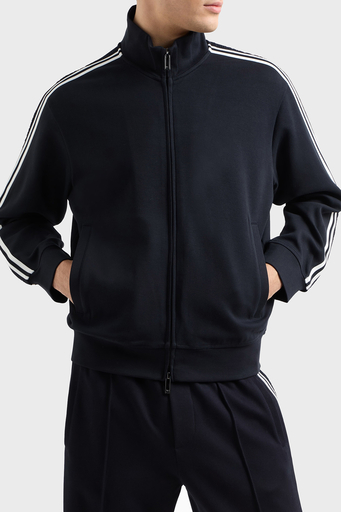 Emporio Armani Pamuklu Regular Fit Dik Yaka Logo Bantlı Erkek Sweat EM001110 AF13488 UB118 LACİVERT - 1