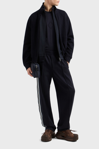 Emporio Armani Pamuklu Regular Fit Dik Yaka Logo Bantlı Erkek Sweat EM001110 AF13488 UB118 LACİVERT - 3