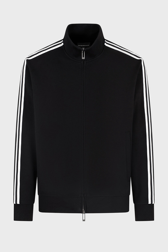 Emporio Armani Pamuklu Regular Fit Dik Yaka Logo Bantlı Erkek Sweat EM001110 AF13488 UC001 SİYAH - 5