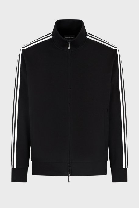 Emporio Armani Pamuklu Regular Fit Dik Yaka Logo Bantlı Erkek Sweat EM001110 AF13488 UC001 SİYAH - 5