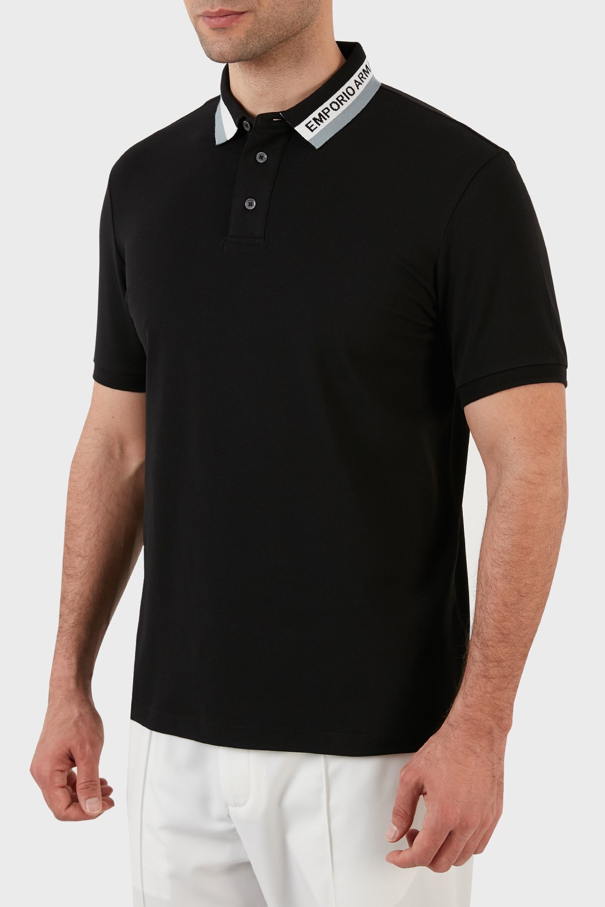 Emporio Armani Pamuklu Regular Fit Düğmeli T Shirt Erkek Polo 3L1FAQ 1JPTZ 0061 SİYAH