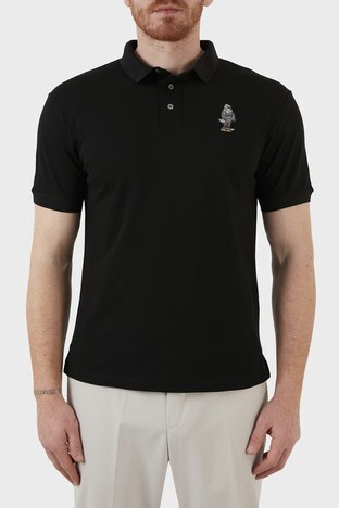 Emporio Armani - Emporio Armani Pamuklu Regular Fit Düğmeli T Shirt Erkek Polo 3L1FAU 1JTKZ 0999 SİYAH