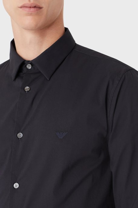 Emporio Armani Pamuklu Regular Fit Erkek Gömlek 8N1C09 1NI9Z 0934 SİYAH - 2