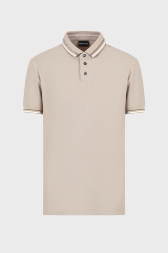 Emporio Armani Pamuklu Regular Fit Erkek Polo Yaka T Shirt 3D1FM4 1JCYZ 06H7 BEJ - 4
