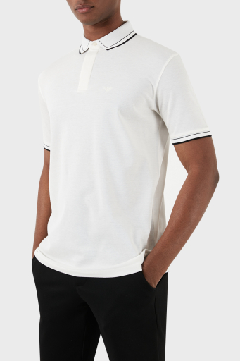 Emporio Armani Pamuklu Regular Fit Erkek Polo Yaka T Shirt 3D1FM6 1JTKZ 0101 BEYAZ - 1