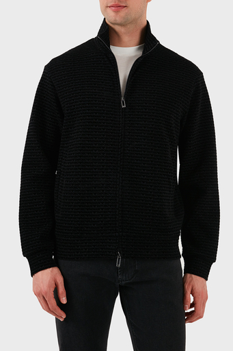 Emporio Armani Pamuklu Regular Fit Fermuarlı Tamamı Logolu Erkek Sweat EM001697 AF10013 FC151 SİYAH - 1