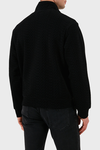 Emporio Armani Pamuklu Regular Fit Fermuarlı Tamamı Logolu Erkek Sweat EM001697 AF10013 FC151 SİYAH - 2