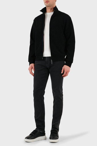 Emporio Armani Pamuklu Regular Fit Fermuarlı Tamamı Logolu Erkek Sweat EM001697 AF10013 FC151 SİYAH - 3