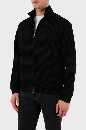 Emporio Armani Pamuklu Regular Fit Fermuarlı Tamamı Logolu Erkek Sweat EM001697 AF10013 FC151 SİYAH - 21