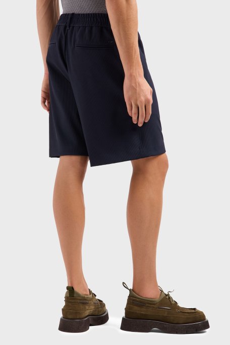 Emporio Armani Pamuklu Regular Fit Fitilli Bermuda Erkek Short EM001507 AF14076 UB118 LACİVERT - 2