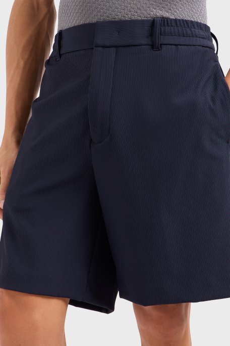 Emporio Armani Pamuklu Regular Fit Fitilli Bermuda Erkek Short EM001507 AF14076 UB118 LACİVERT - 4