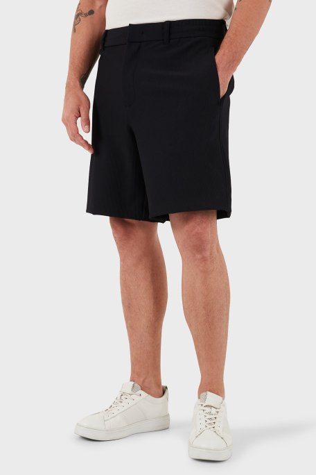 Emporio Armani Pamuklu Regular Fit Fitilli Bermuda Erkek Short EM001507 AF14076 UC001 SİYAH - 2