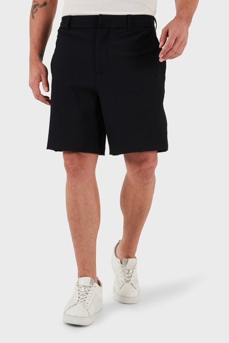 Emporio Armani Pamuklu Regular Fit Fitilli Bermuda Erkek Short EM001507 AF14076 UC001 SİYAH - 3