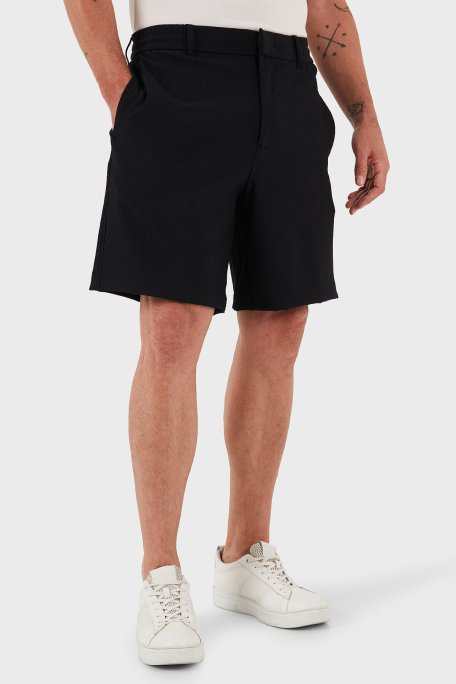 Emporio Armani Pamuklu Regular Fit Fitilli Bermuda Erkek Short EM001507 AF14076 UC001 SİYAH - 4