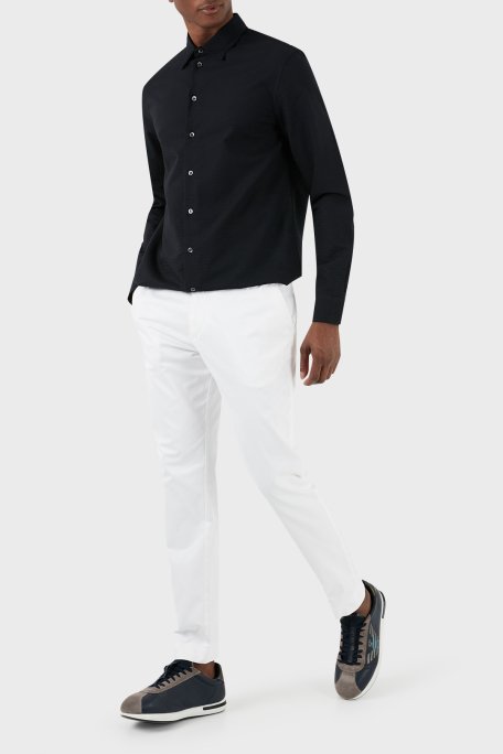 Emporio Armani Pamuklu Regular Fit Gofre Erkek Gömlek E31SM0 F1336 999 SİYAH - 5