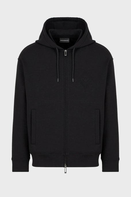 Emporio Armani Pamuklu Regular Fit Kapüşonlu Fermuarlı Erkek Sweat EM001122 AF10013 UC001 SİYAH - 9