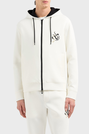 Emporio Armani Pamuklu Regular Fit Kapüşonlu Fermuarlı Erkek Sweat EM001699 AF10013 U0003 BEYAZ - 1
