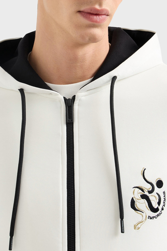 Emporio Armani Pamuklu Regular Fit Kapüşonlu Fermuarlı Erkek Sweat EM001699 AF10013 U0003 BEYAZ - 4