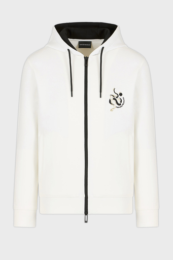 Emporio Armani Pamuklu Regular Fit Kapüşonlu Fermuarlı Erkek Sweat EM001699 AF10013 U0003 BEYAZ - 5