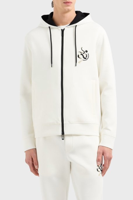 Emporio Armani Pamuklu Regular Fit Kapüşonlu Fermuarlı Erkek Sweat EM001699 AF10013 U0003 BEYAZ - 1